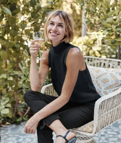 The High Neck Sweater Vest - Sea Urchin