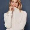 The Luxe Cashmere Blend Funnel Neck Sweater - White Sand