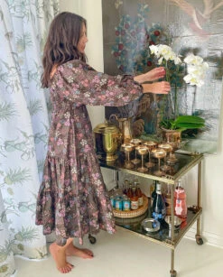 The Tiered Puff Sleeve Dress - Autumn Meadow