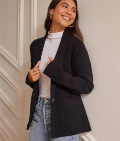 The Ribbed Sweater Blazer - Sea Urchin 9 The Ribbed Sweater Blazer - Sea Urchin -Classic Lady Wear Store 1 ModelFront 640222c4 9b6e 4ae2 b674 b85377cd5471