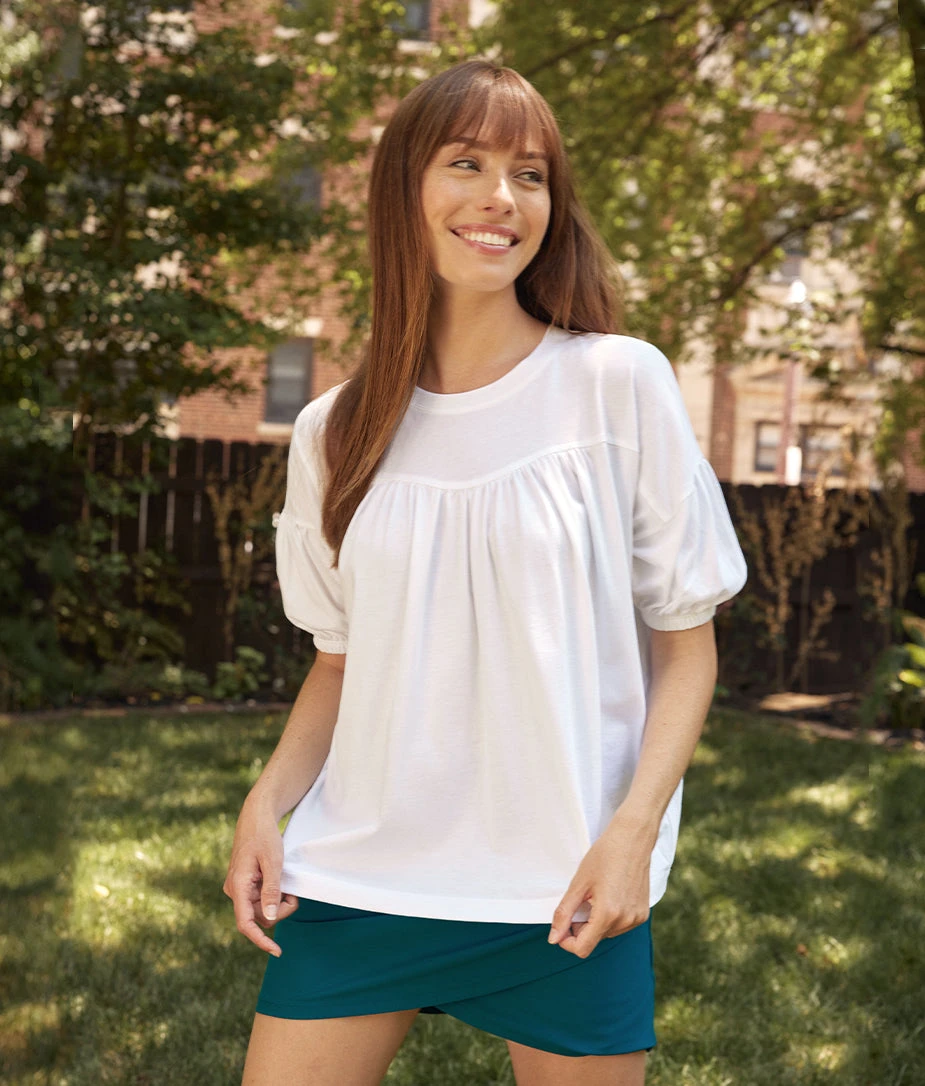 The Luxe Pima Breezy Tee - White Sand 4 The Luxe Pima Breezy Tee - White Sand - Image 4