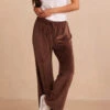 The Plush Velour Lounge Pant - Chocolate