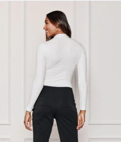 The Extra Soft Long Sleeve Day To Night Bodysuit - White Sand 6 The Extra Soft Long Sleeve Day To Night Bodysuit - White Sand -Classic Lady Wear Store 2 ModelBack 2ffa6282 86bf 44fa b2c2 d24c2a979eda