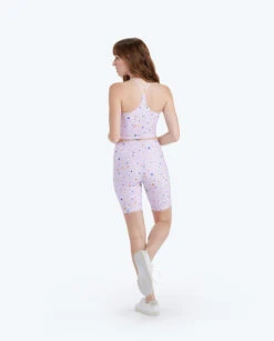 The Do-It-All High Rise Biker Shorts - Paint Splatter In Lilac -Classic Lady Wear Store 2 ModelBack 30e539fb 0708 414f 91f7 2c5b46944500