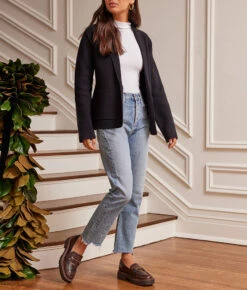 The Ribbed Sweater Blazer - Sea Urchin 10 The Ribbed Sweater Blazer - Sea Urchin -Classic Lady Wear Store 2 ModelBack 7d5ab6a6 3820 414c a5ca 1eef9b52b2e0