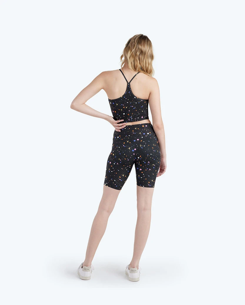 The Do-It-All High Rise Biker Shorts - Paint Splatter In Sea Urchin 3 The Do-It-All High Rise Biker Shorts - Paint Splatter In Sea Urchin - Image 3