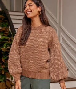 The Luxe Cashmere Blend Mix Stitch Sweater - Fawn & Dune 10 The Luxe Cashmere Blend Mix Stitch Sweater - Fawn & Dune -Classic Lady Wear Store 2 ModelBack f6c5ba96 51c9 4c25 884d b774e0462da4