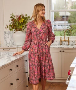 The Countryside Poplin Button Down Midi Dress - Vineyard Blooms In Pinot 5 The Countryside Poplin Button Down Midi Dress - Vineyard Blooms In Pinot -Classic Lady Wear Store 2 ProductImage fe637d69 1894 4dd2 adb4 772478bd4efc