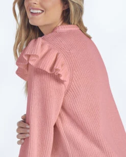 The Flirty Ruffle Sleeve Sweater - Desert Rose -Classic Lady Wear Store 3 ModelDetailFront c4b24188 4df2 4dec bcb7 2424921e5681