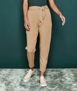 The Softest French Terry Tie-Waist Pant - Fawn 7 The Softest French Terry Tie-Waist Pant - Fawn -Classic Lady Wear Store 3 ModelFullBody 06ca6102 8452 4cda 9401 234929716cdf