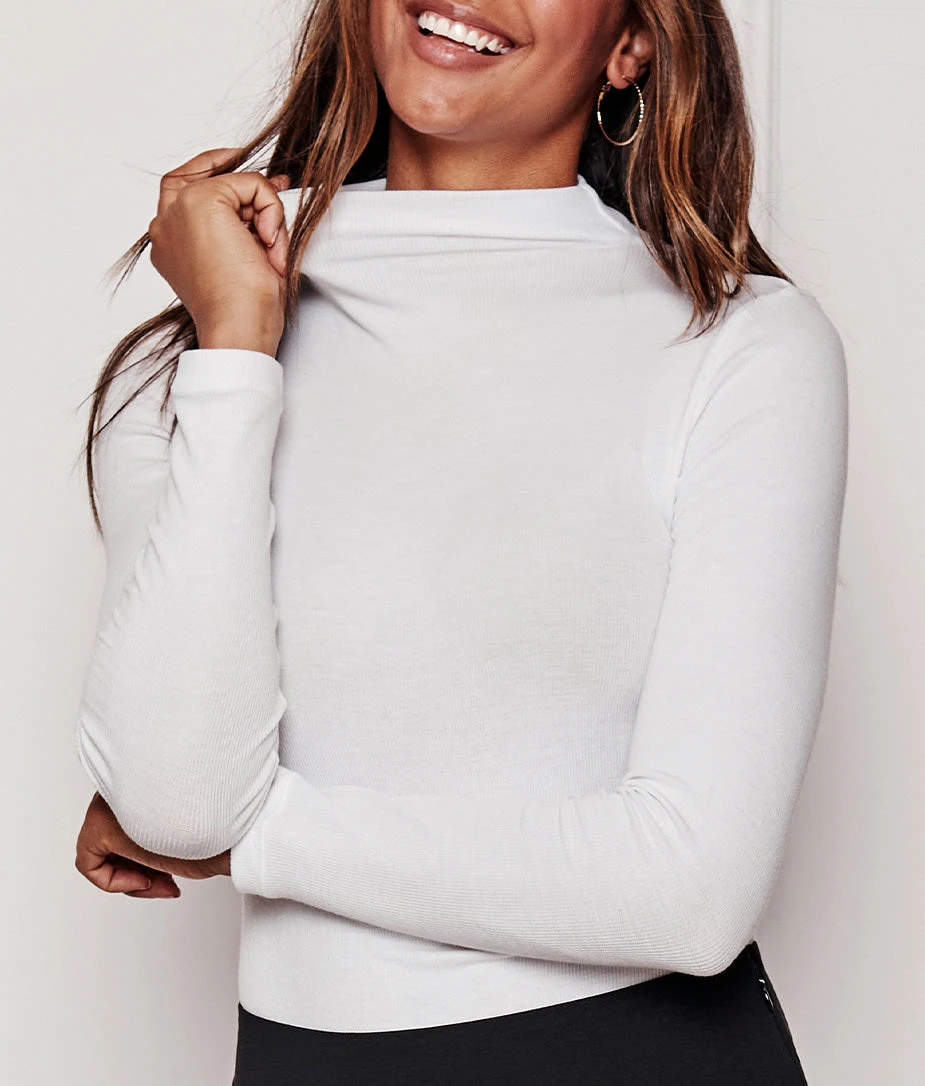 The Extra Soft Long Sleeve Day To Night Bodysuit - White Sand 1 The Extra Soft Long Sleeve Day To Night Bodysuit - White Sand