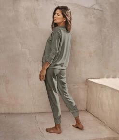 The Softest French Terry Jogger - Agave 9 The Softest French Terry Jogger - Agave -Classic Lady Wear Store 3 ModelFullBody 9a7f679c 56dc 40ab af7e 2d245468ff78