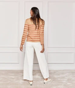 The Luxe Pima Long Sleeve Tee - Toffee & Lava Stripe -Classic Lady Wear Store 4 ModelDetail 3c84721c fa02 4635 9029 abd967ec6070