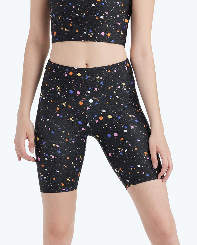 The Do-It-All High Rise Biker Shorts - Paint Splatter In Sea Urchin 5 The Do-It-All High Rise Biker Shorts - Paint Splatter In Sea Urchin - Image 5