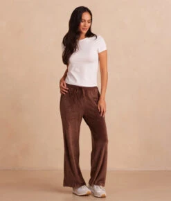 The Plush Velour Lounge Pant - Chocolate -Classic Lady Wear Store 4 Plush Velour Lounge Pant Chocolate