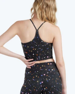 The High Neck Midi Sports Bra Tank - Paint Splatter In Sea Urchin -Classic Lady Wear Store 5 ExtraProductShot 6aba519f ca2c 4fa4 a1b4 a1c7e68e8490