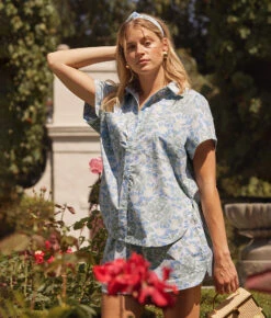 The Poolside Poplin Button-Down Shirt - Secret Garden In Powder Blue & Sage 11 The Poolside Poplin Button-Down Shirt - Secret Garden In Powder Blue & Sage -Classic Lady Wear Store 5 ExtraProductShot 70ec102c 544a 4c5a 87a1 f8e163a722ce