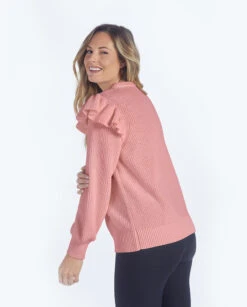 The Flirty Ruffle Sleeve Sweater - Desert Rose -Classic Lady Wear Store 5 ExtraProductShot b3bfba43 ce75 4993 8d2b 0396a8b0cc73