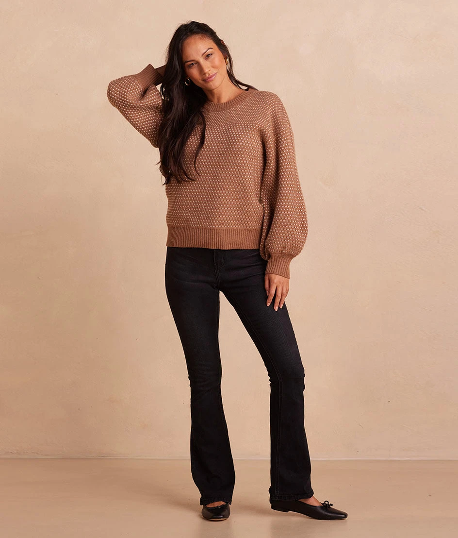The Luxe Cashmere Blend Mix Stitch Sweater - Fawn & Dune 3 The Luxe Cashmere Blend Mix Stitch Sweater - Fawn & Dune - Image 3