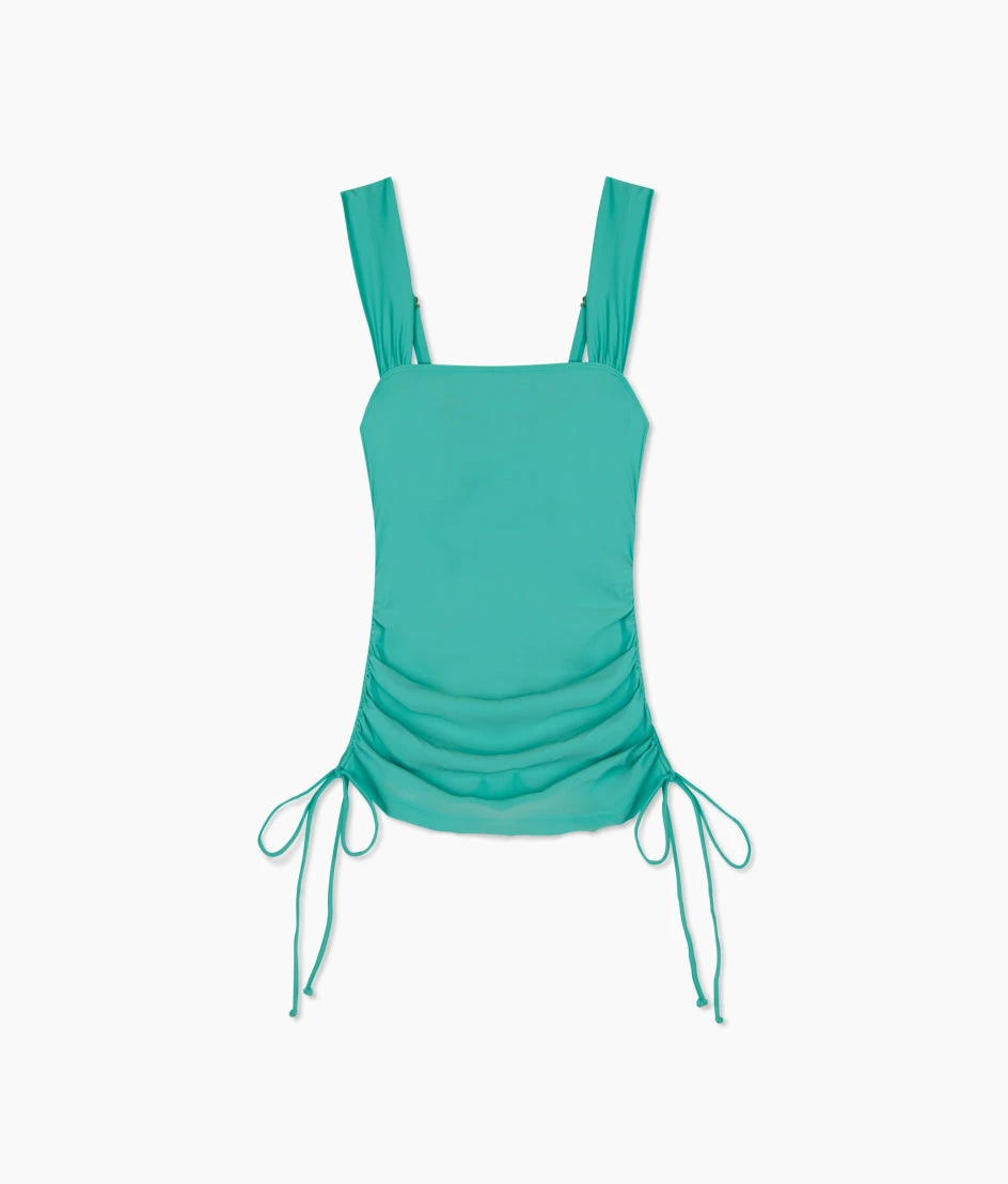 The Cinched Square Neck Tankini Top - Ocean Jade 4 The Cinched Square Neck Tankini Top - Ocean Jade - Image 4