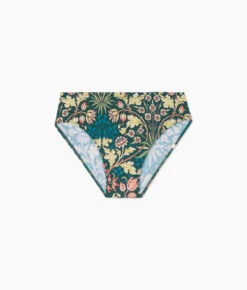 The Classic Mid-Rise Bikini Bottom - Hyacinth In Sunburst & Teal -Classic Lady Wear Store Classic Mid Rise Bikini Bottom Hyacinth in Sunburst Teal 1