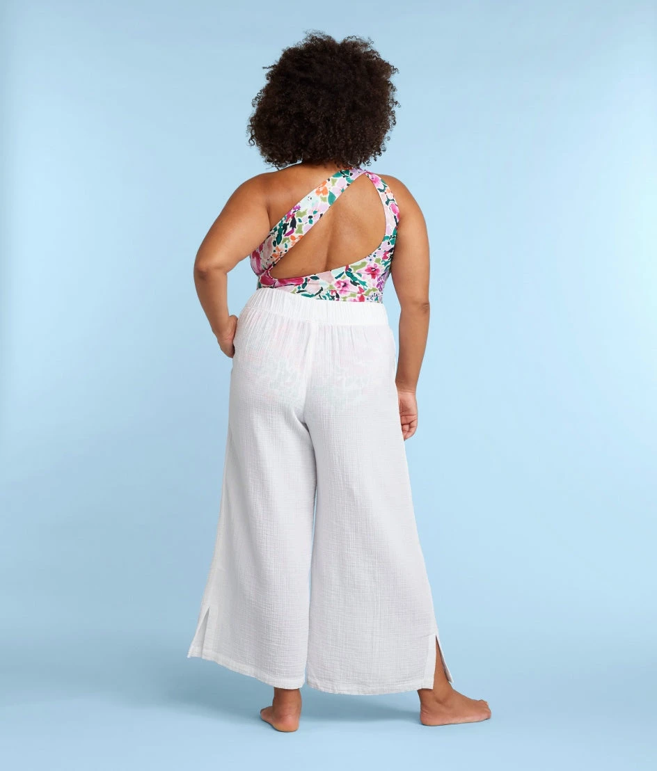 The Cloud Gauze Wide-Leg Pants - White Sand 2 The Cloud Gauze Wide-Leg Pants - White Sand - Image 2