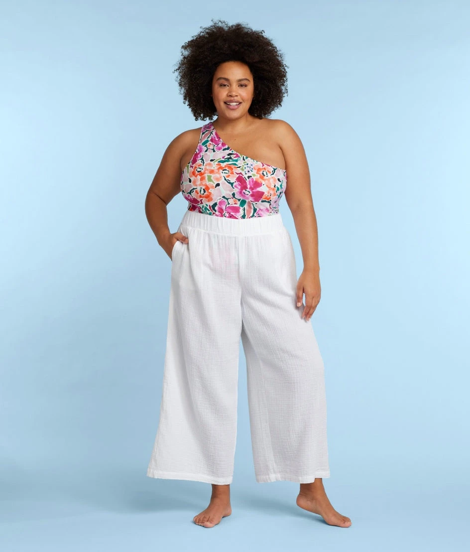 The Cloud Gauze Wide-Leg Pants - White Sand 1 The Cloud Gauze Wide-Leg Pants - White Sand