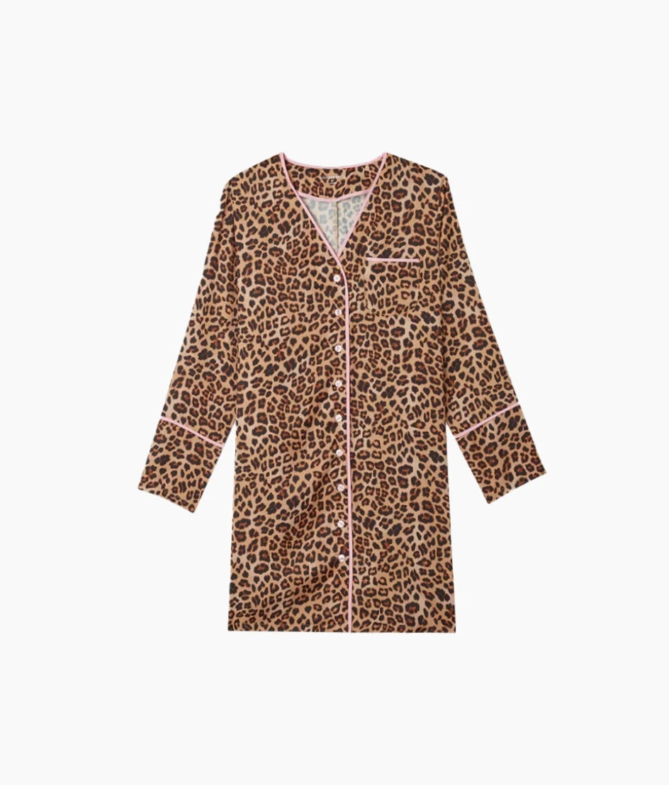 The Cloud 9 Boyfriend Sleep Shirt - Leopard 6 The Cloud 9 Boyfriend Sleep Shirt - Leopard - Image 6