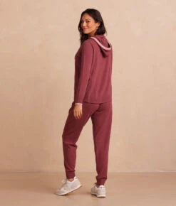 The Coziest Cashmere Blend Jogger - Rosewood & Shell 8 The Coziest Cashmere Blend Jogger - Rosewood & Shell -Classic Lady Wear Store CoziestCashmereBlendJogger Rosewood ShellBack Full