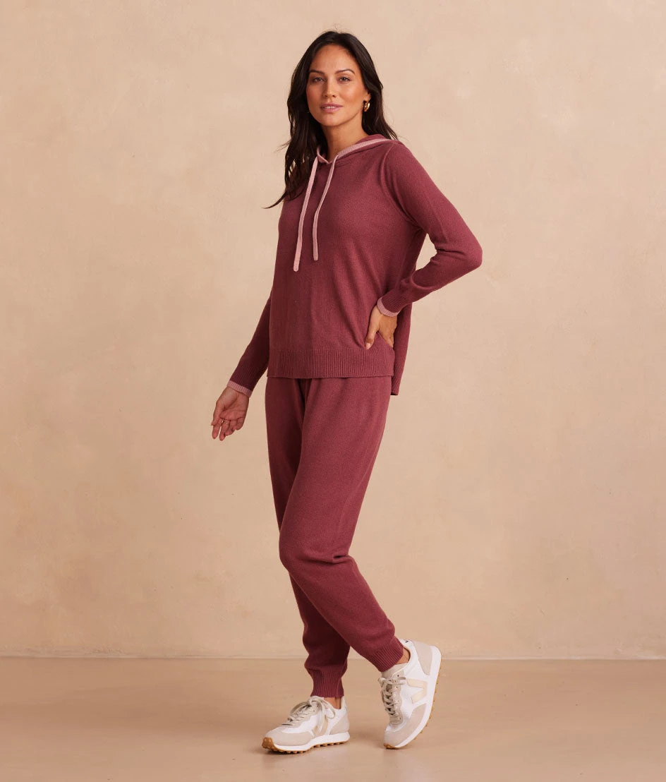 The Coziest Cashmere Blend Jogger - Rosewood & Shell 2 The Coziest Cashmere Blend Jogger - Rosewood & Shell - Image 2