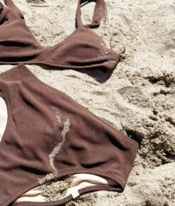 The LuxeCrinkle Tide Bikini Top - Mocha 9 The LuxeCrinkle Tide Bikini Top - Mocha -Classic Lady Wear Store Crepe Tide Bikini Top Mocha 3