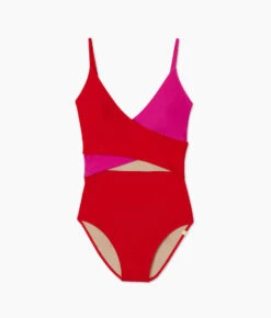 The Long Torso Sea Breeze Cutout One-Piece - Lava & Hibiscus -Classic Lady Wear Store CrissCross Lava Hibiscus 0b35b46f 03d9 430e ad57 cc83fbccd14b