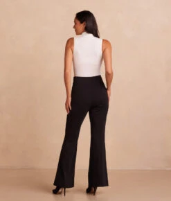 The Everyday High-Waist Flare Pant - Sea Urchin -Classic Lady Wear Store EverydayHigh WaistFlarePant SeaUrchin Back Full