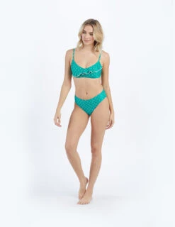 The Limited-Edition High Leg Mid Rise Bikini Bottom - Seaglass Dot -Classic Lady Wear Store ExtraProductShot 51