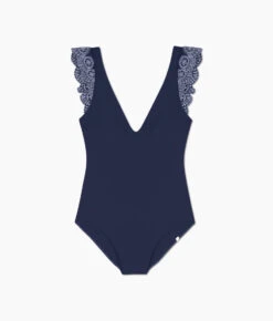 The Eyelet Ruffle Backflip - Deep Sea 5 The Eyelet Ruffle Backflip - Deep Sea -Classic Lady Wear Store Eyelet Ruffle Backflip Deep Sea FLAT