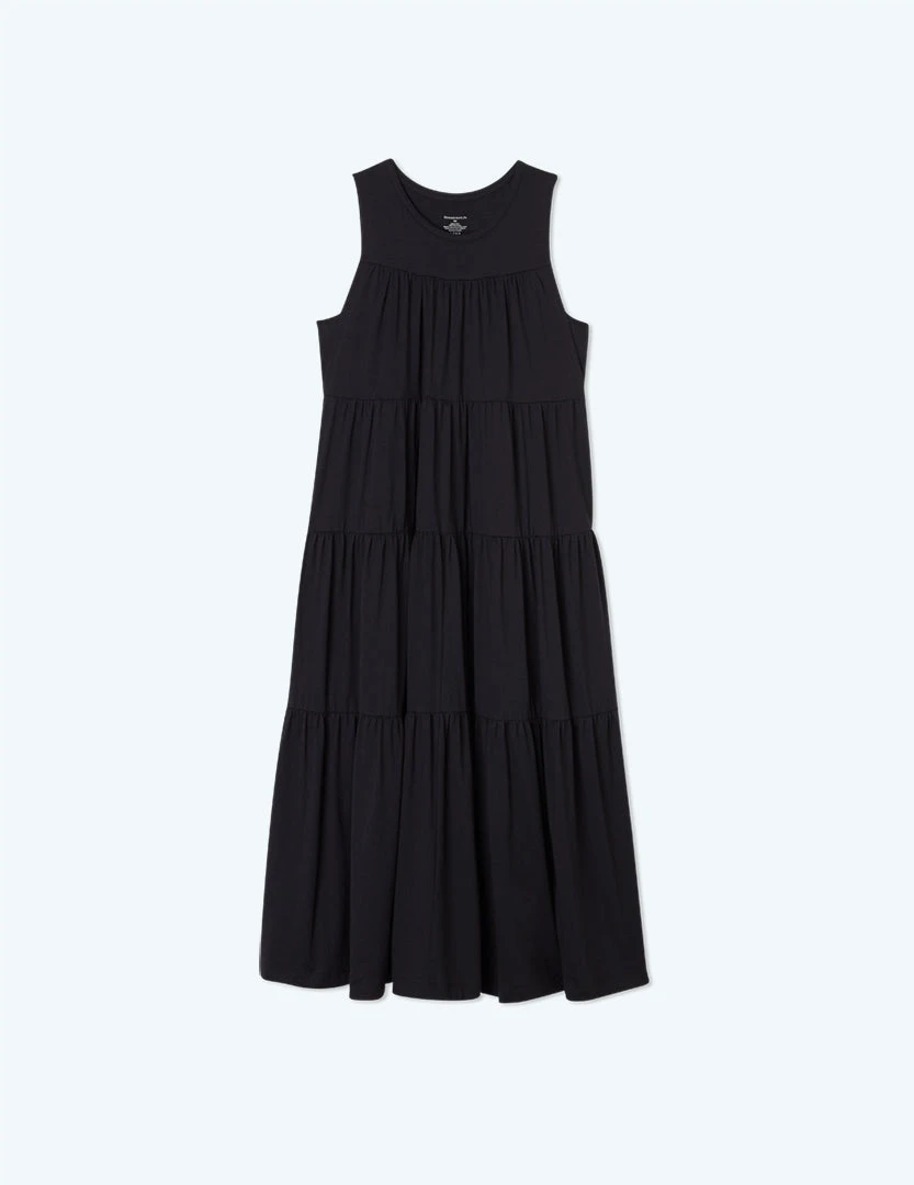 The Luxe Pima Tiered Dress - Sea Urchin 1 The Luxe Pima Tiered Dress - Sea Urchin