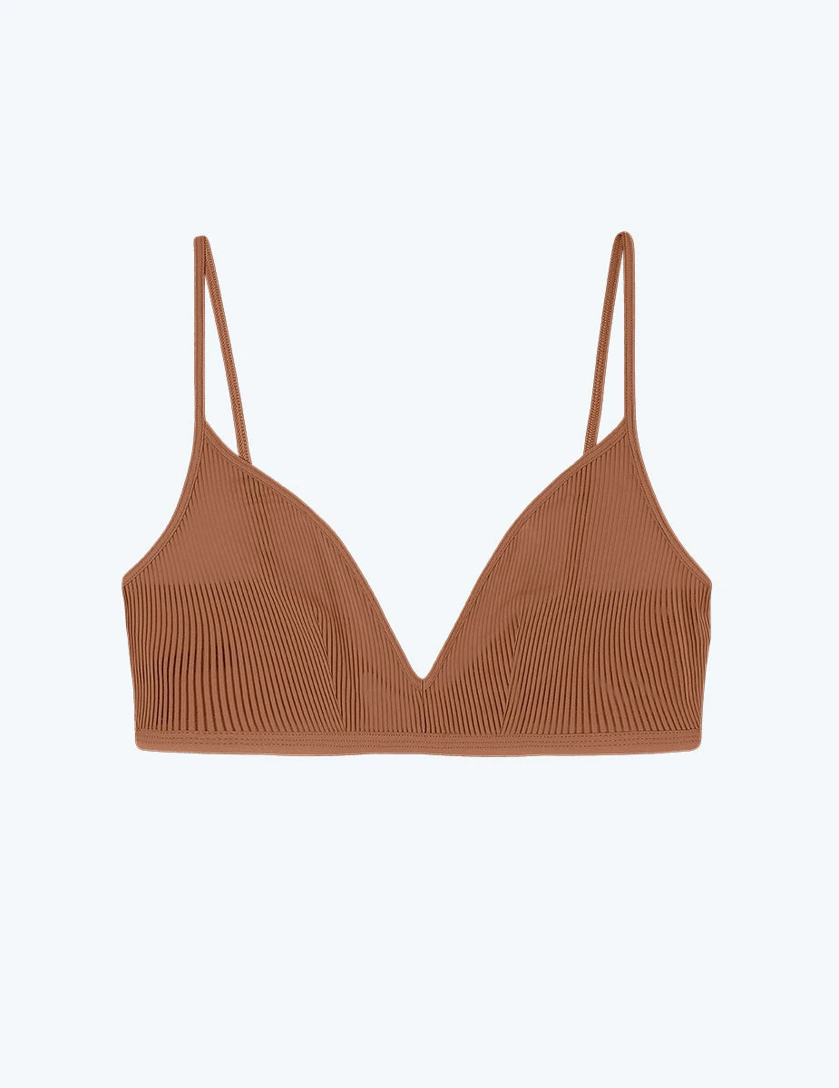 The Feel Free Adjustable Triangle Bralette - Praline 1 The Feel Free Adjustable Triangle Bralette - Praline