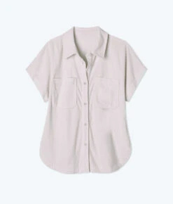 The Towel Terry Button-Down Shirt - White Sand