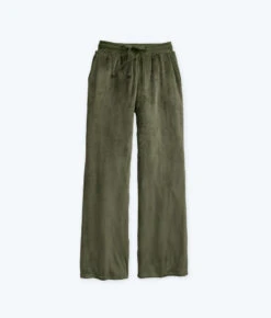 The Plush Velour Lounge Pant - Olive -Classic Lady Wear Store FlatLay1 3