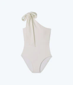 The Bow-Shoulder Ruched Sidestroke - White Sand 14 The Bow-Shoulder Ruched Sidestroke - White Sand -Classic Lady Wear Store FlatLay1 7e414ba8 4eea 4aad 965e e3a4dd85e854