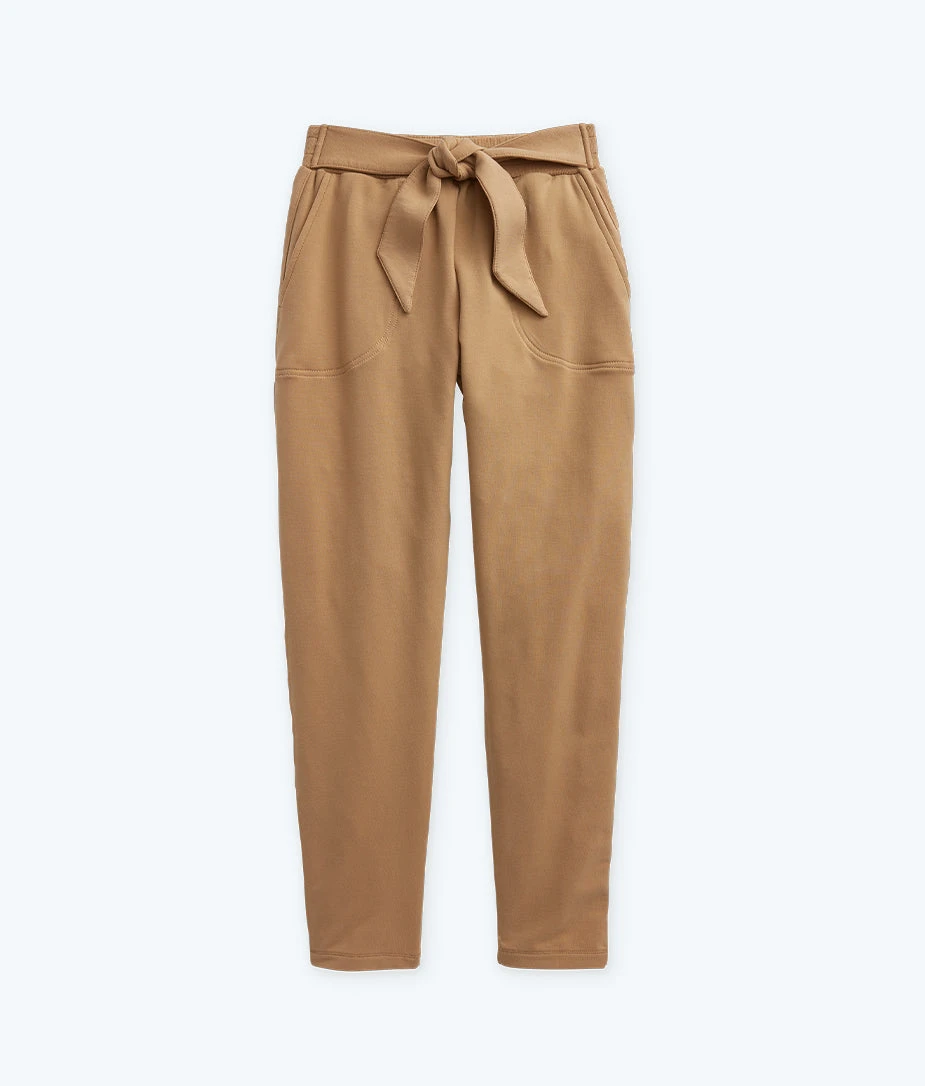 The Softest French Terry Tie-Waist Pant - Fawn 1 The Softest French Terry Tie-Waist Pant - Fawn