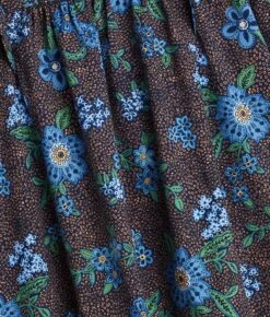 The Countryside Poplin Ruffle Blouse - Rustic Floral In Midnight -Classic Lady Wear Store FlatLay2 daad435f ac92 4883 9fb7 57f59abdbc6a