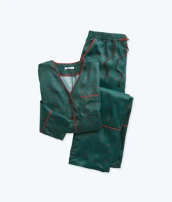 The Cloud 9 Silky Pajama Set - Celestial Dot In Eden & Rosewood -Classic Lady Wear Store FlatLay4 4cefbf4d ad0c 4de6 92e4 ab2db92e11e2