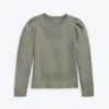 The Luxe Pima Long-Sleeve Statement Tee - Agave