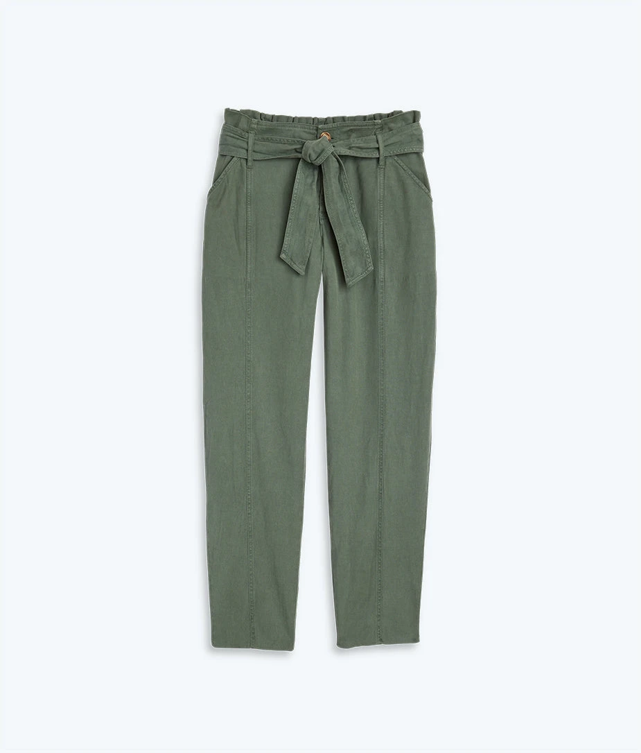 The Timeless Slim Tie-Waist Pant - Olive 1 The Timeless Slim Tie-Waist Pant - Olive