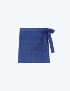 The Wrap Cover-Up Skirt - Modern Plaid In Hydrangea
