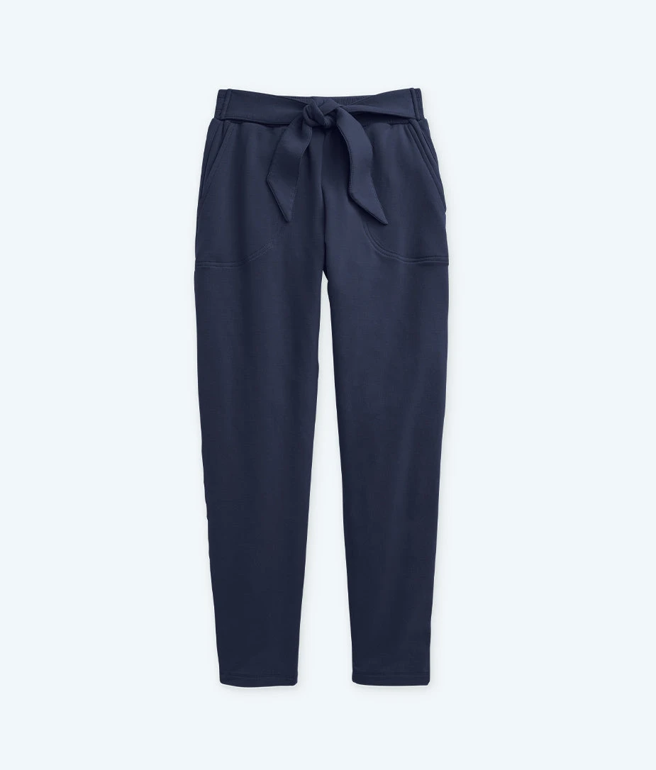 The Softest French Terry Tie-Waist Pant - Midnight 1 The Softest French Terry Tie-Waist Pant - Midnight