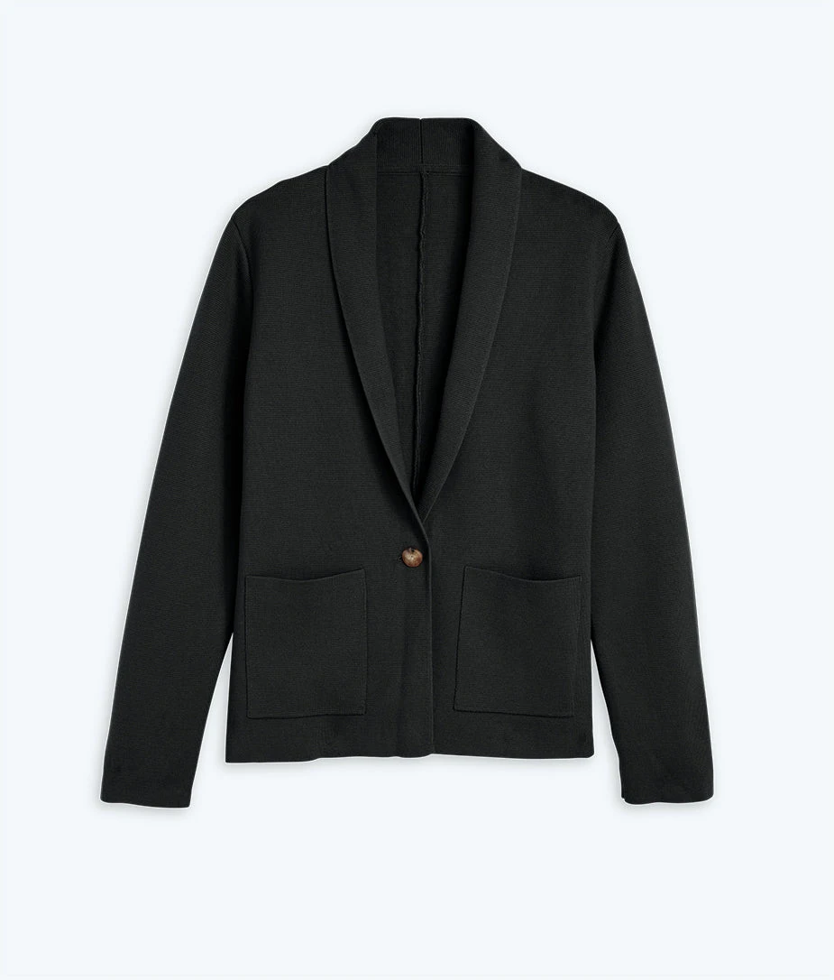 The Ribbed Sweater Blazer - Sea Urchin 6 The Ribbed Sweater Blazer - Sea Urchin - Image 6