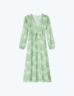 The Cinched Waist Caftan Dress - Vintage Floral In Ivy