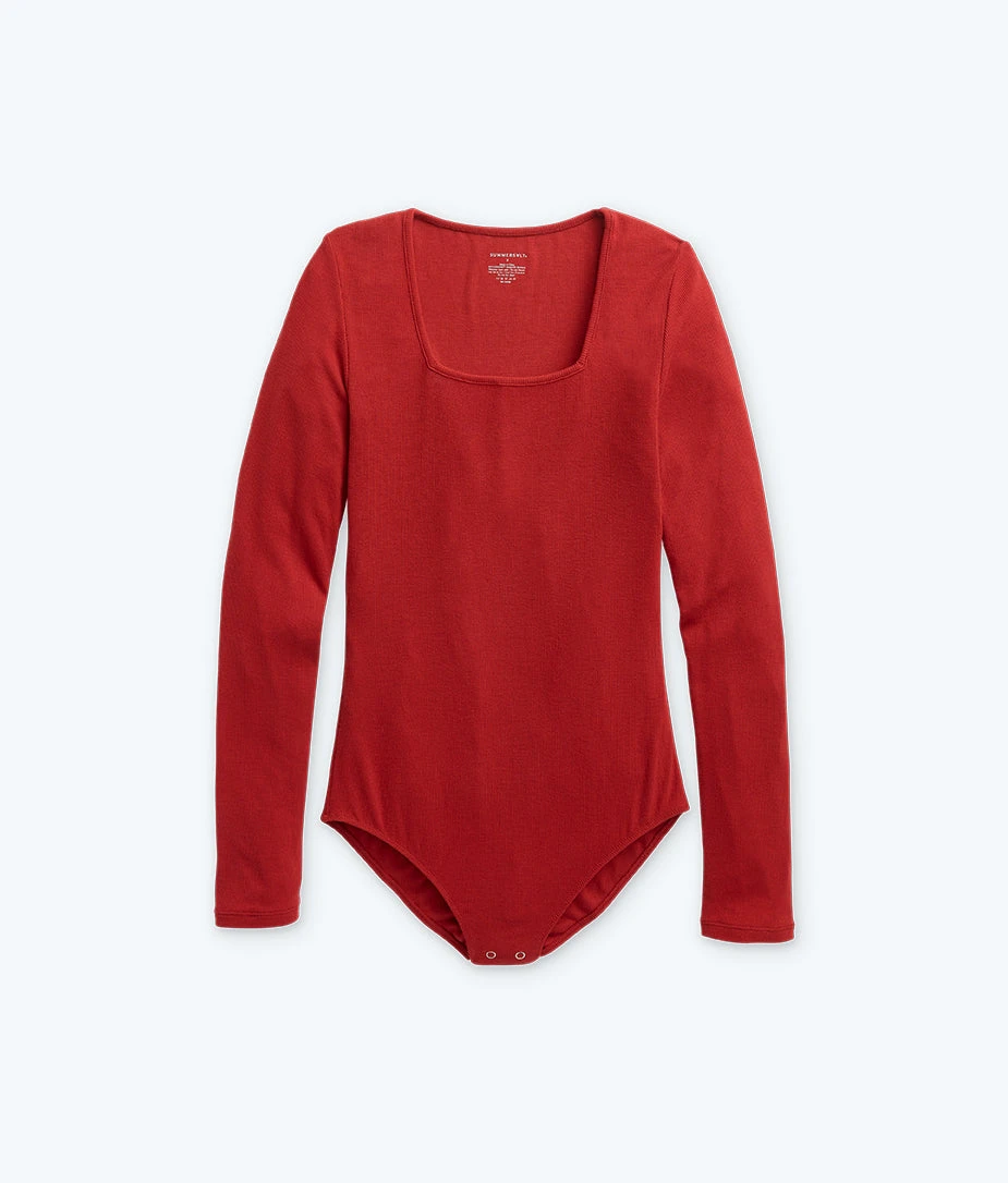 The Extra Soft Square Neck Day To Night Bodysuit - Lava 1 The Extra Soft Square Neck Day To Night Bodysuit - Lava